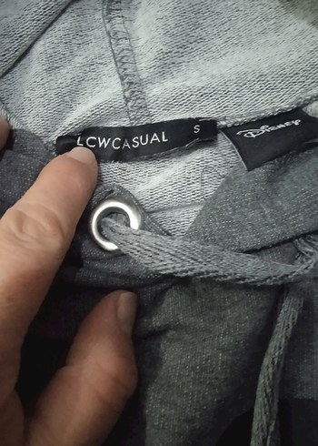 Düğmeli Gri Uzun Kollu Hamile Tişörtü - Görsel 3