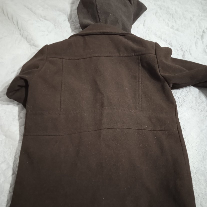 Düğmeli fermuarlı erkek çocuk kaşe mont - Görsel 2