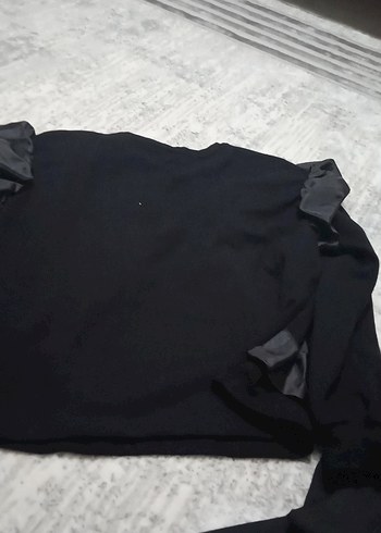 Siyah Fırfırlı Kısa çocuk Bluz - Görsel 4