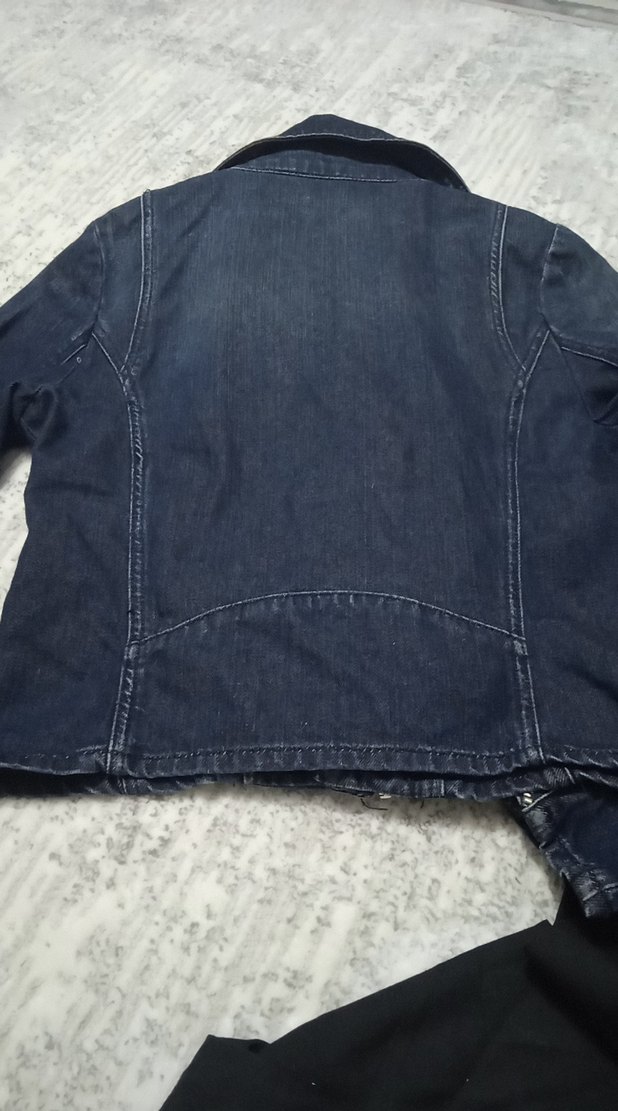 Kadın Mavi Denim Biker Ceket - Görsel 4