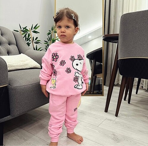 7 Yaş Beden çeşitli Renk Zara Snopy Kız Takım