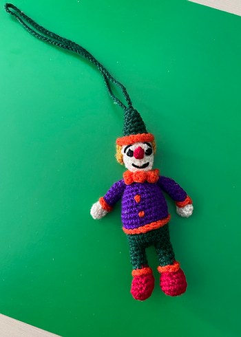 Renkli Örgü Palyaço Bebek Anahtarlık