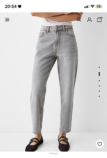Bershka gri mom jean