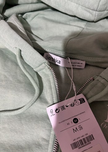 m Beden Kapüşonlu Fermuarlı Kadın Sweatshirt
