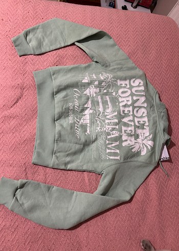 m Beden gri Renk Kapüşonlu Fermuarlı Kadın Sweatshirt