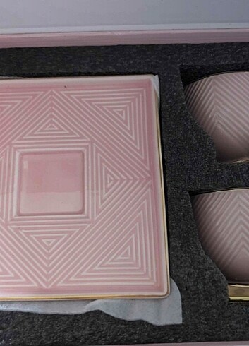 Beden pembe Renk Karaca Art Deco 2 Kişilik Kahve Fincan Takımı 90 ml