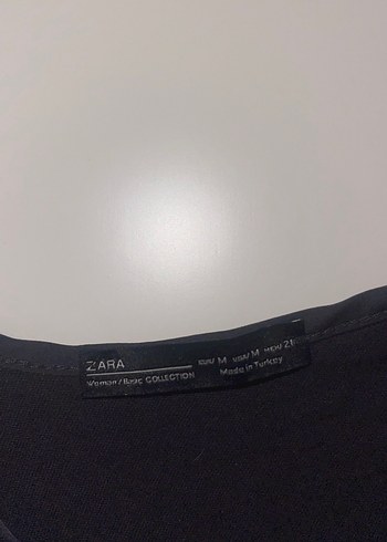 Siyah Drapeli V Yakalı Kadın Midi Bluz - Görsel 3