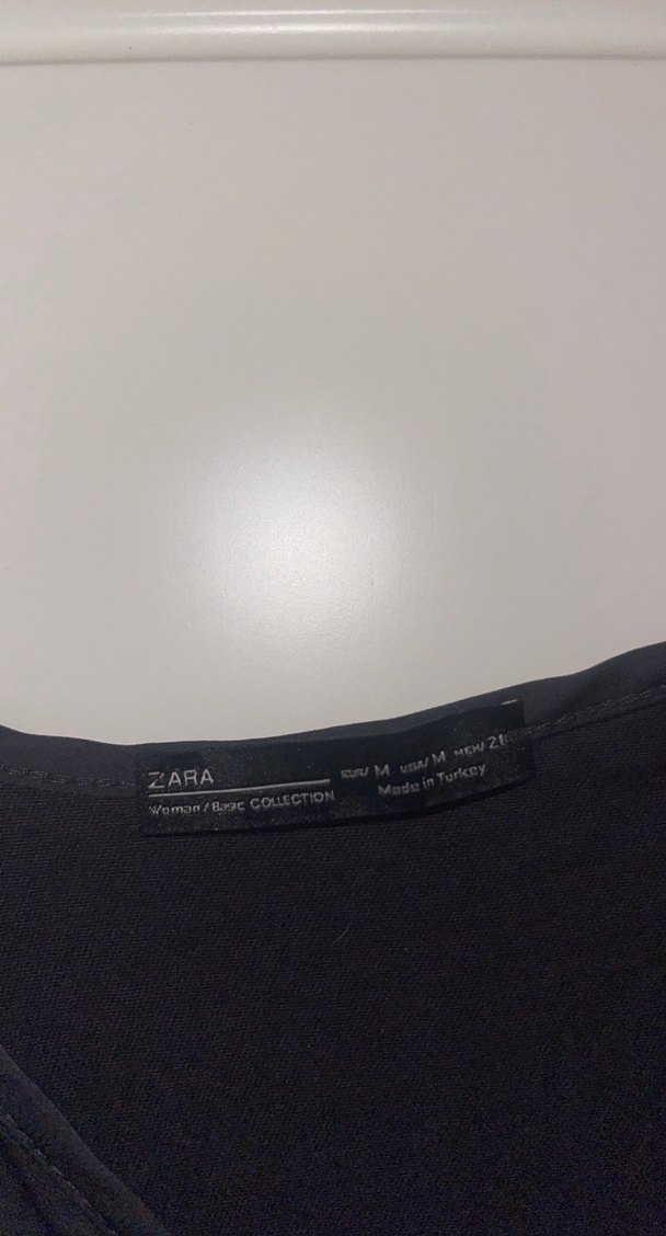 Siyah Drapeli V Yakalı Kadın Midi Bluz - Görsel 3