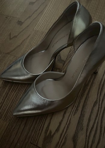 38 Beden altın Renk Gold topuklu platrormlu stiletto
