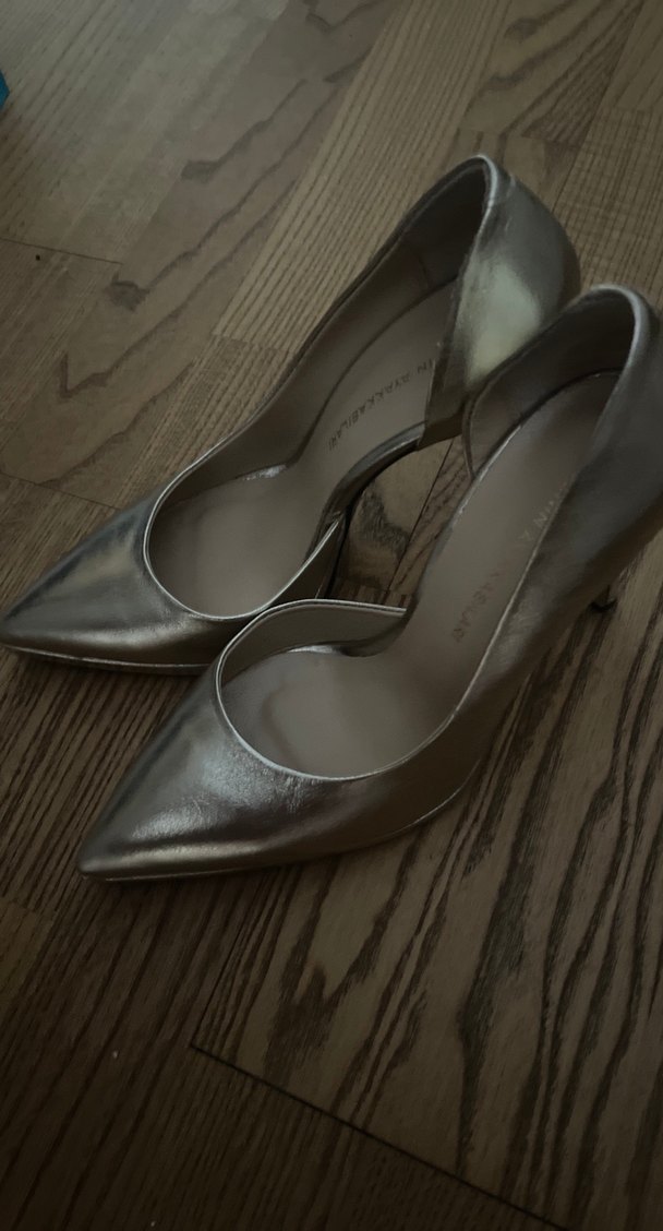 Gold topuklu platrormlu stiletto - Görsel 4