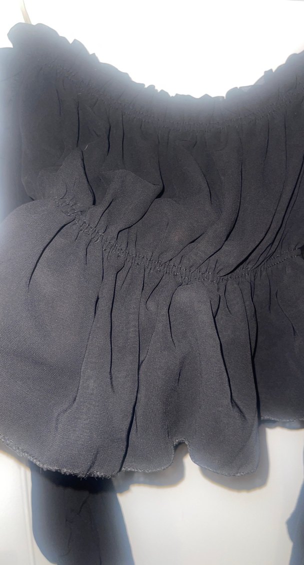 Siyah Drapeli Uzun Kollu Bluz - Görsel 3