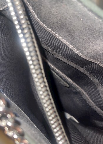 Zincir Detaylı Siyah Deri Gotik Kadın Çanta - Görsel 5