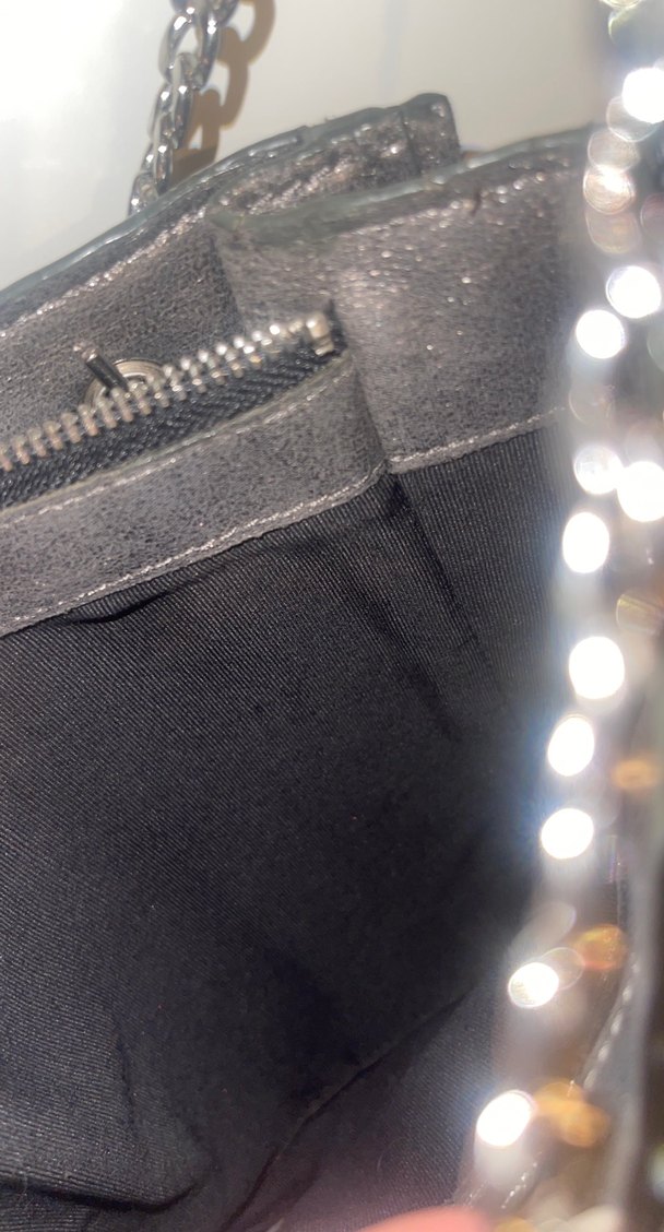 Zincir Detaylı Siyah Deri Gotik Kadın Çanta - Görsel 3