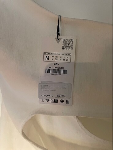 m Beden Zara rek kol bel dekolteli esnek kumaş beyaz mini elbise m beden
