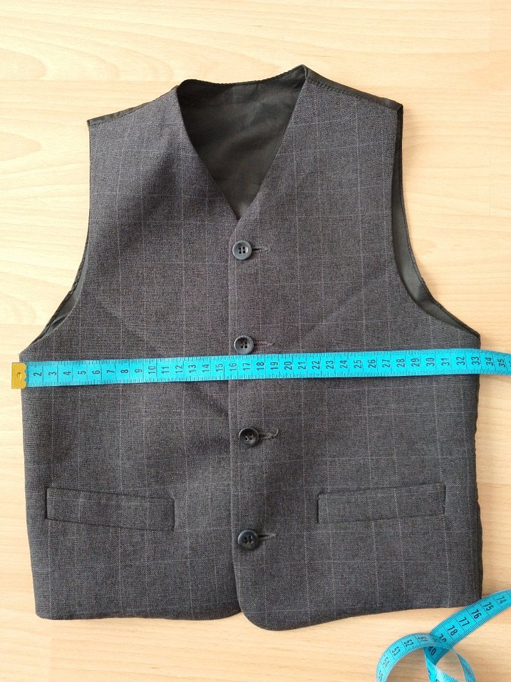 Düğmeli Gri Yelek, Regular Fit, Yün - Görsel 4