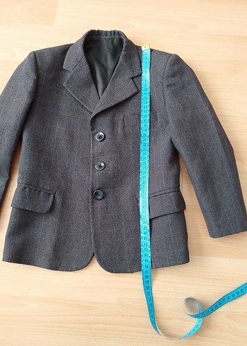 Erkek Çocuk Gri  Düğmeli Klasik Ceket - Görsel 3