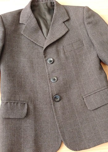 Erkek Çocuk Gri  Düğmeli Klasik Ceket - Görsel 2