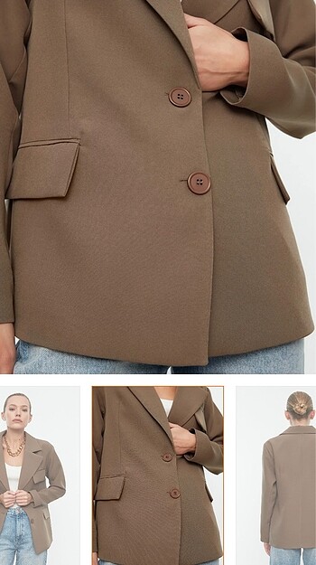 s Beden kahverengi Renk trendyolmilla vizon blazer