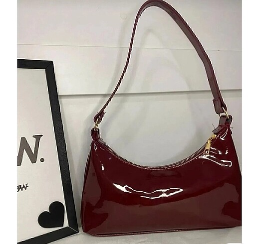 Kadın Bordo Rugan Omuz Çanta