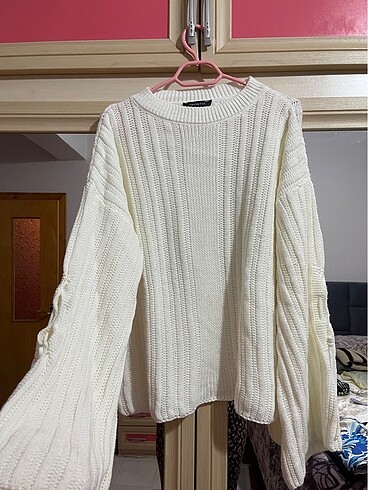 Beyaz kazak oversize