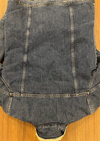 Düğmeli  Mavi Denim Ceket kışlık - Görsel 5