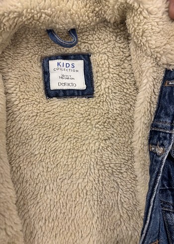 Düğmeli  Mavi Denim Ceket kışlık - Görsel 3