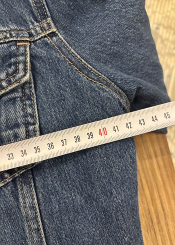 Düğmeli  Mavi Denim Ceket kışlık - Görsel 4