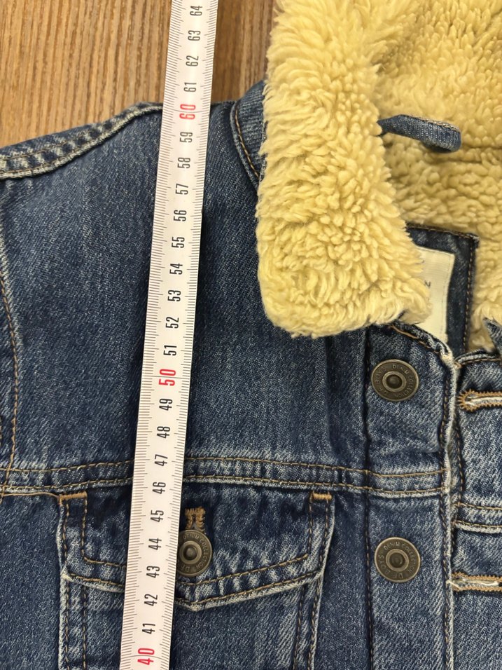 Düğmeli  Mavi Denim Ceket kışlık - Görsel 2