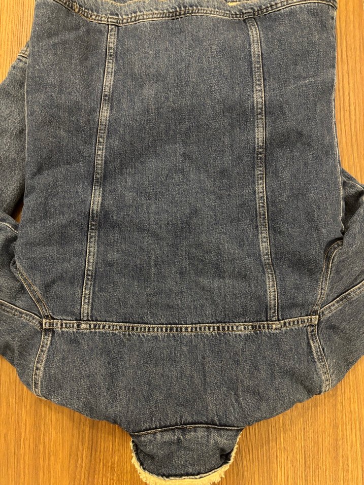 Düğmeli  Mavi Denim Ceket kışlık - Görsel 5