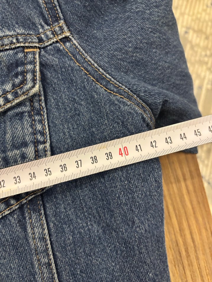 Düğmeli  Mavi Denim Ceket kışlık - Görsel 4