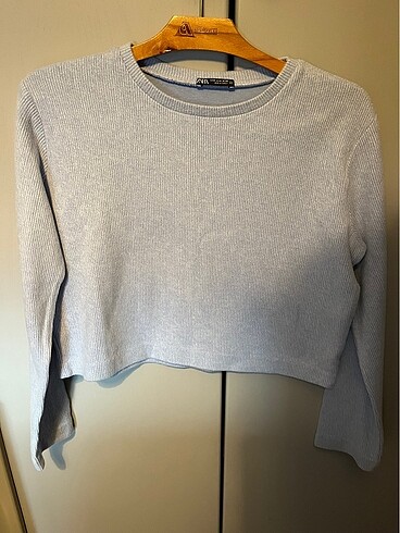 Zara mavi crop kazak