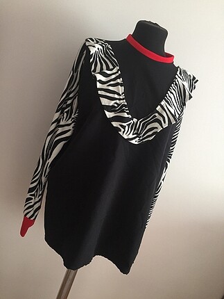 Zebralı tunik bluz