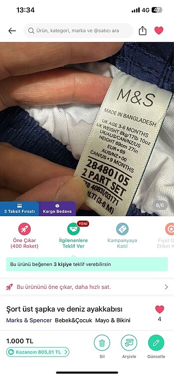 6-9 Ay Beden mavi Renk Erkek bebek mayo takım