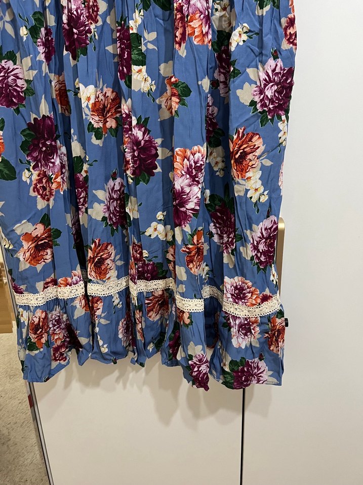 Çiçek Desenli Uzun Bohem Elbise - Görsel 3