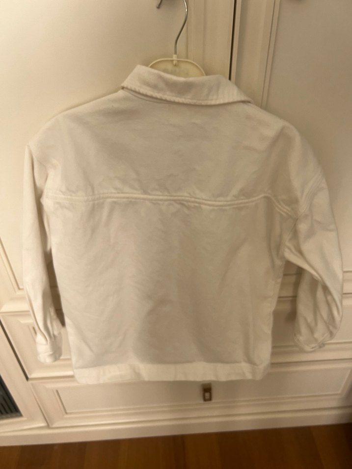 Erkek çocuk Beyaz kot  Düğmeli Ceket - Görsel 3