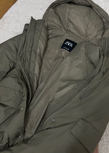 Kadın Uzun   Koyu. yeşil. Yüksek Yakalı Mont sayılır giyildi - Görsel 5