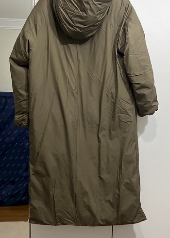 Kadın Uzun   Koyu. yeşil. Yüksek Yakalı Mont sayılır giyildi - Görsel 2