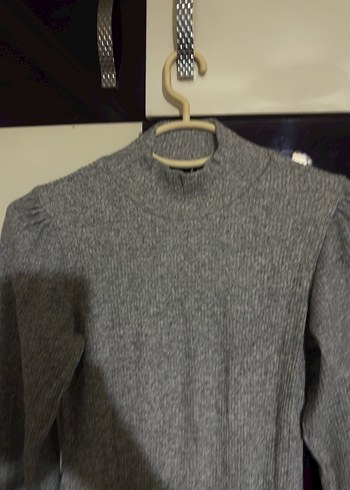 Gri Yünlü Midi Triko Elbise - Görsel 2