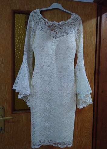40 Beden beyaz Renk Dantel Nikah düğün elbisesi 