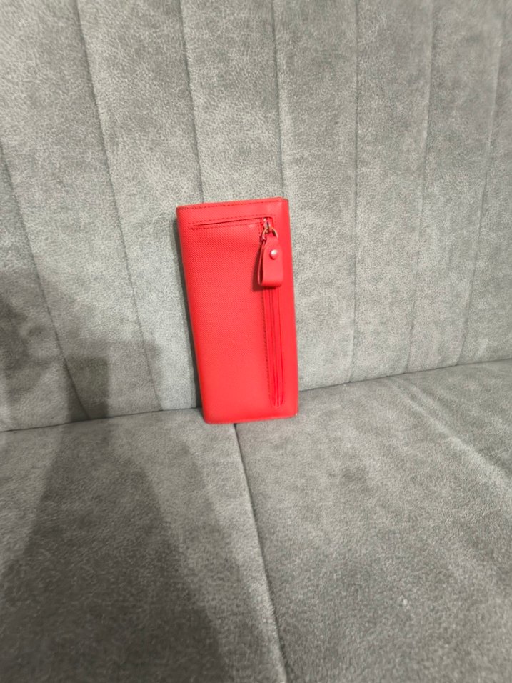 Fermuarlı Kırmızı Deri Kadın Cüzdan - Görsel 2