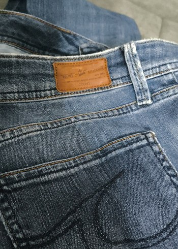 Kadın Gri Mavi Bol Paça Kot Pantolon - Görsel 3