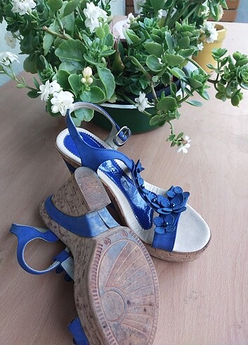 36 Beden mavi Renk Dolgu topuk ayakkabı 