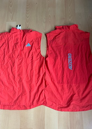 Kırmızı Adidas Adizero Fermuarlı Rüzgarlık