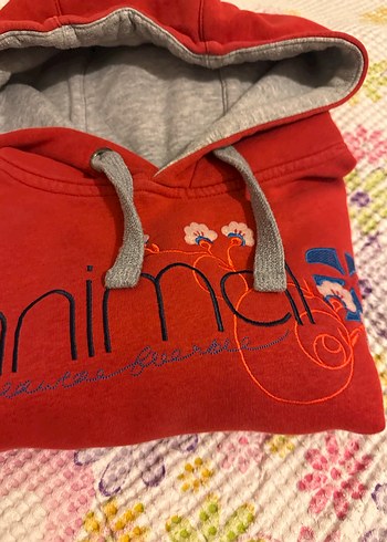 38 Beden Kırmızı Kapüşonlu Kadın Sweatshirt
