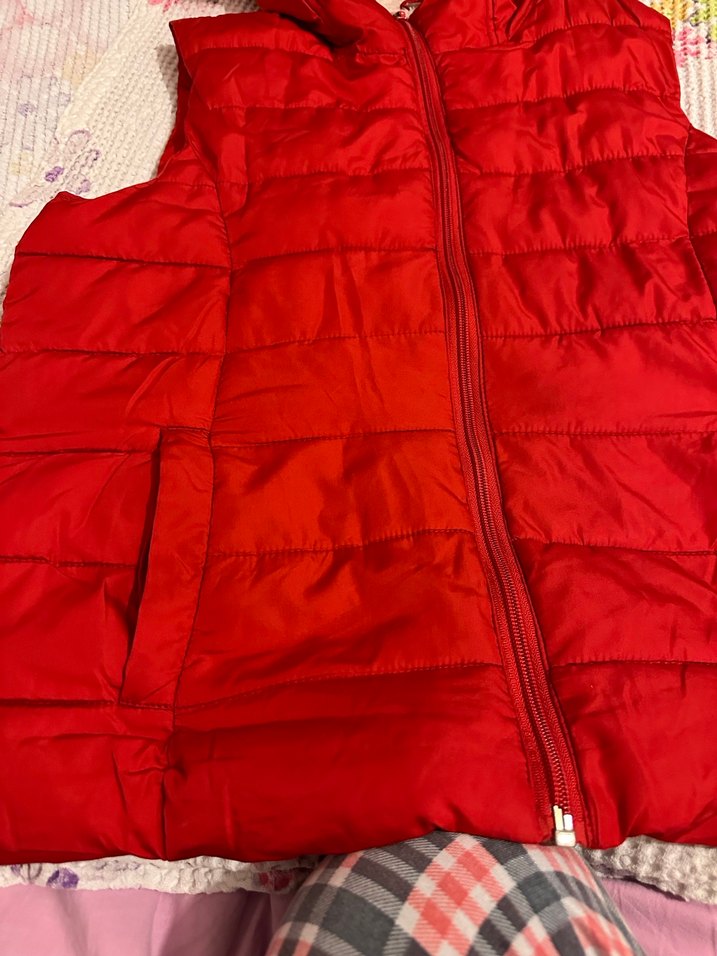 Kırmızı Parlak Kadın Şişme Yelek Fermuarlı - Görsel 5