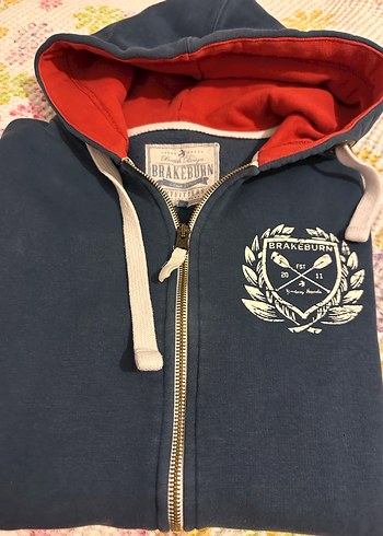 Fermuarlı Kapüşonlu Mavi Kadın Sweatshirt