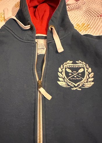 s Beden mavi Renk Fermuarlı Kapüşonlu Mavi Kadın Sweatshirt