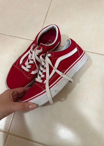 38 Beden Kadın Kırmızı vans Spor Ayakkabı Rahat Sokak Stili