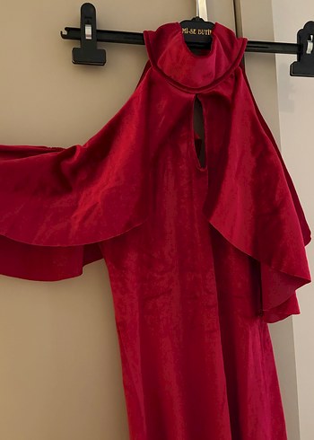 Kırmızı Kadın Abiye Elbise - Görsel 3