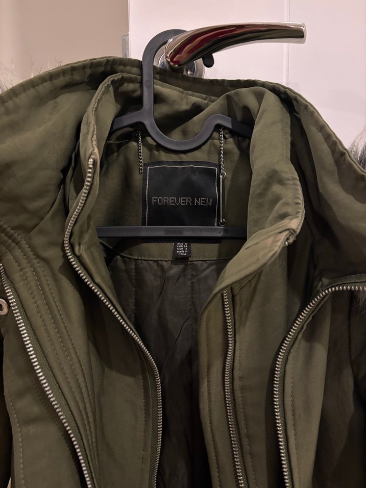 Kürk Detaylı Kadın Haki Kışlık Mont - Görsel 2